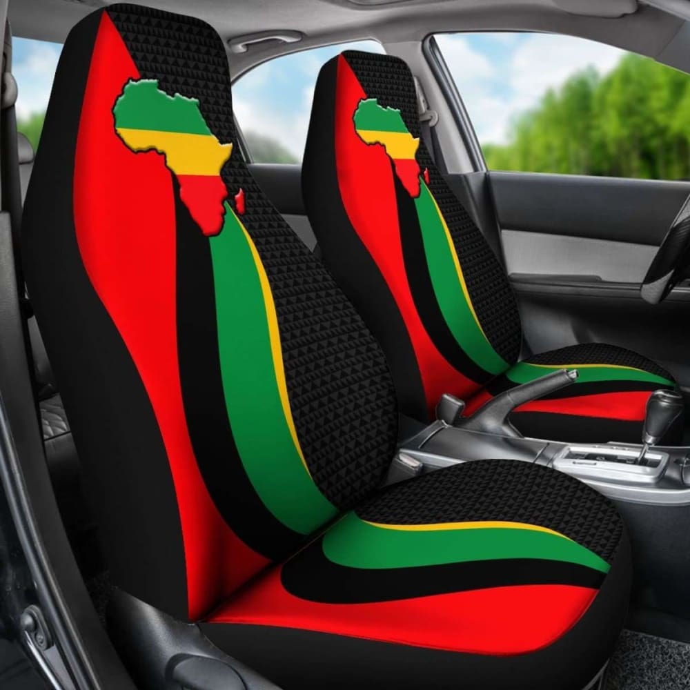 Premium African Car Seat Cover with Pan-African Flag & Map Design - Durable & Stylish for Cars, SUVs, and Trucks - Perfect for Cultural Pride, Road Trips, and Everyday Commute