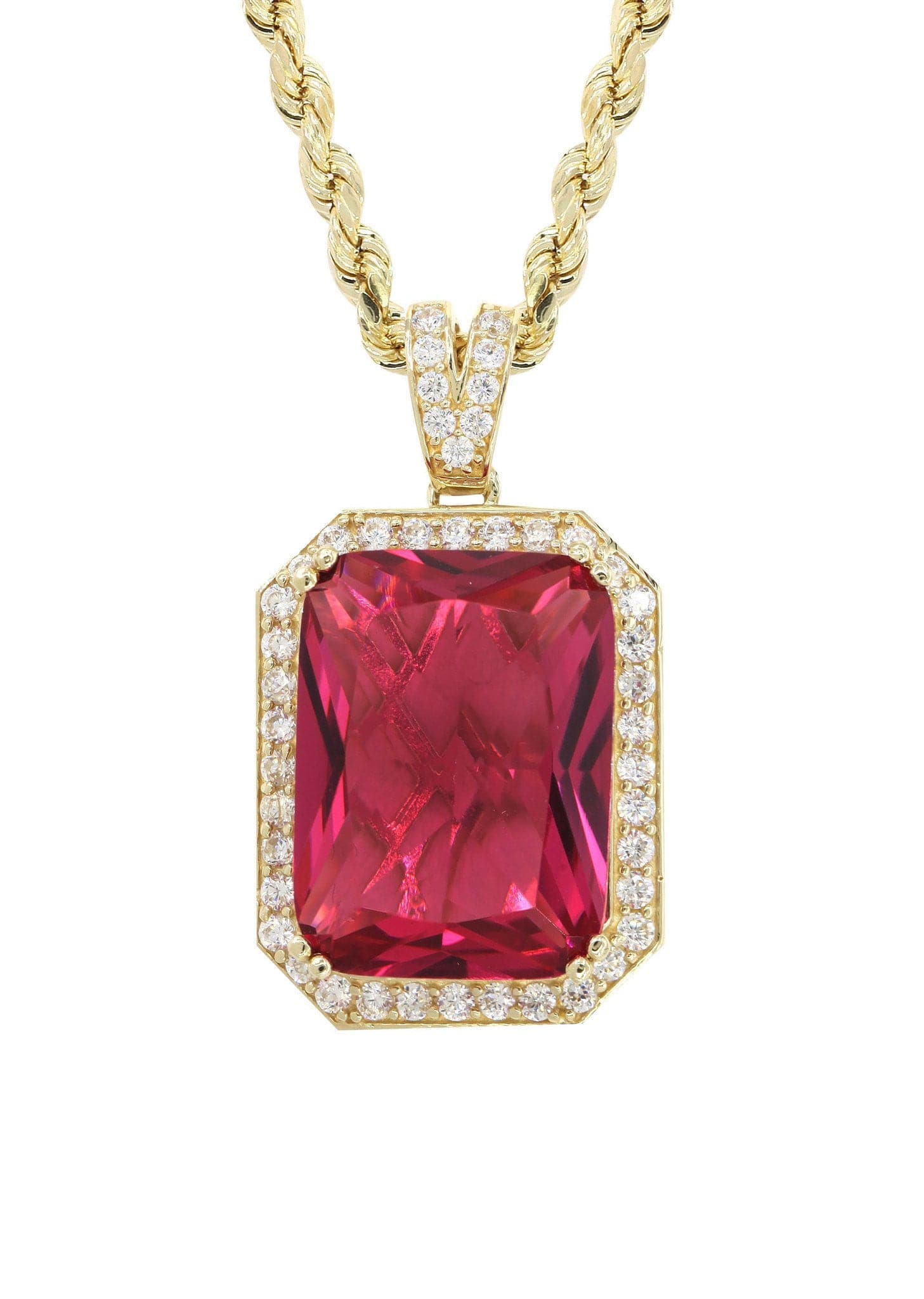 10K Yellow Gold Ruby Necklace for Women - 22 Grams | Elegant Gift for Anniversary, Birthday & Valentine's Day | Perfect for Parties, Weddings & Special Occasions