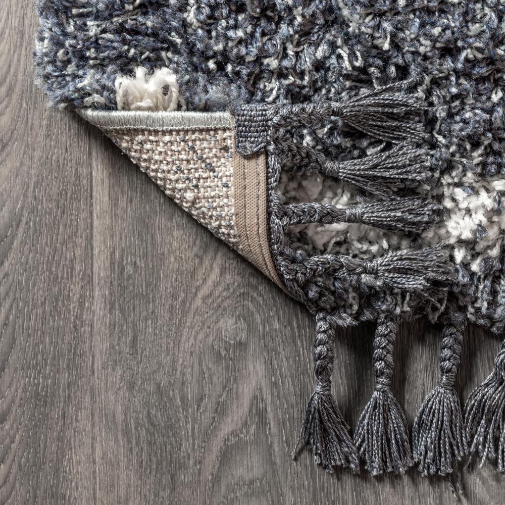 Premium Mercer Shag Plush Tassel Moroccan Tribal Geometric Trellis Area Rug - Soft & Luxurious Living Room, Bedroom Carpet for Home Decor