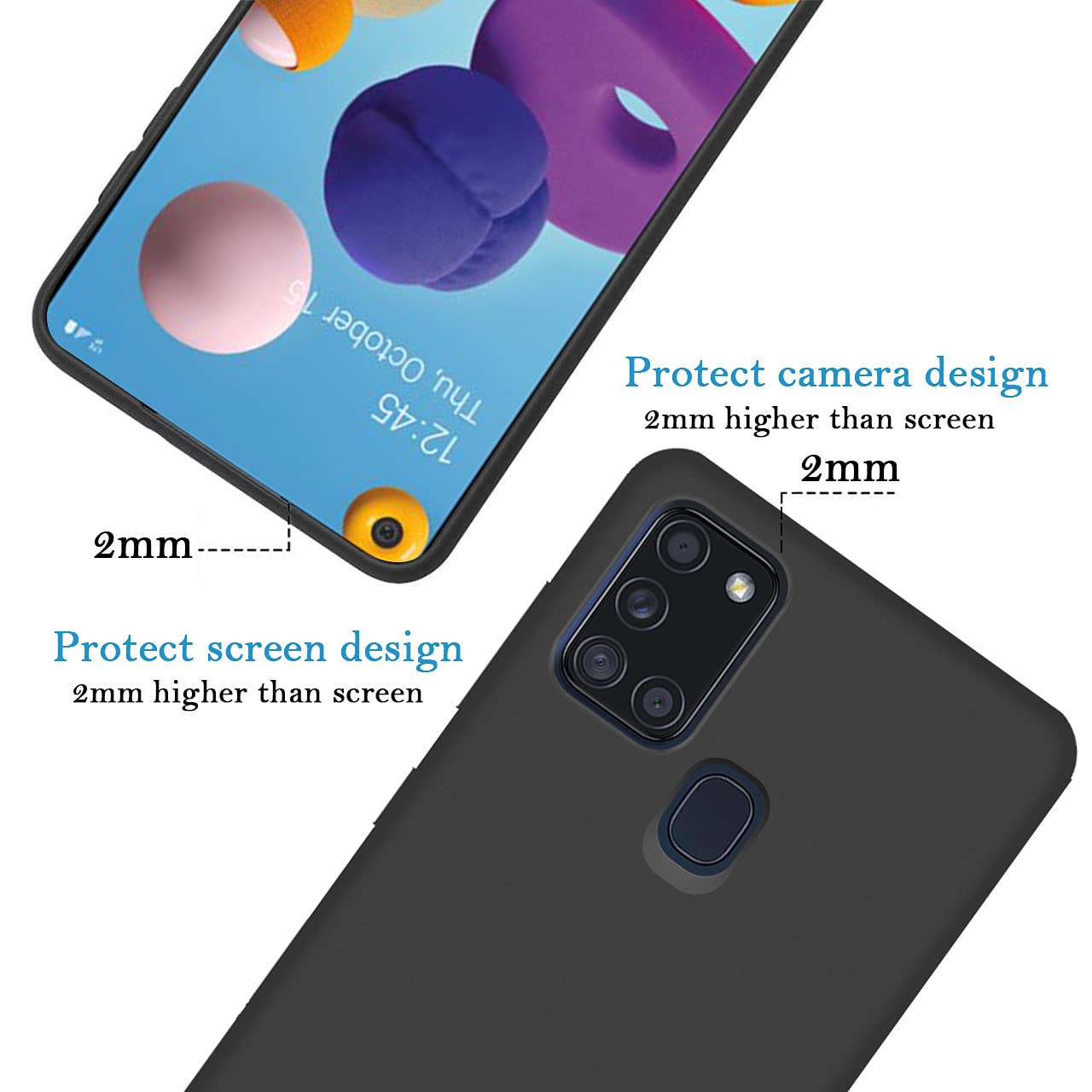 Custom Samsung Galaxy A21s Phone Case - Personalized Photo/Text/Name - Anti-Scratch Shock-Resistant Soft TPU Protective Cover (Black) - Perfect for Everyday Use, Travel & Gifts