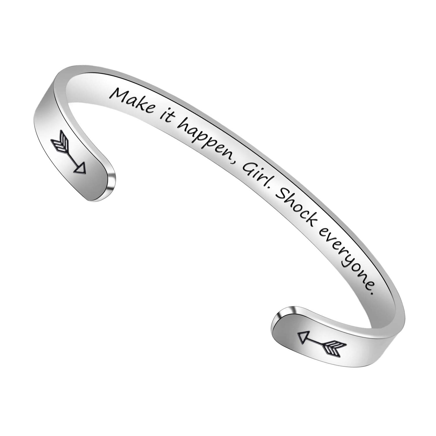 Btysun Inspirational Bracelets for Women - Motivational Cuff Bangle Jewelry, Graduation & Birthday Gifts for Her, Personalized Mantra Friendship Bracelet for Girls | Perfect for Daily Wear, Special Occasions & Gift Giving