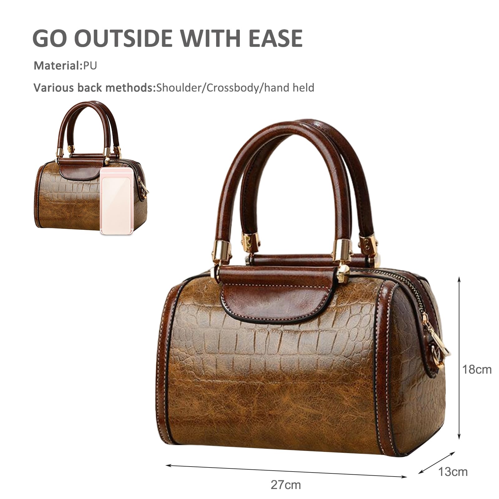 Stylish NICOLE & DORIS Women's PU Leather Crossbody Bag - Fashionable Crocodile Print Shoulder Purse for Work, Party & Daily Use | Perfect Office Handbag, Evening Clutch & Everyday Messenger Bag