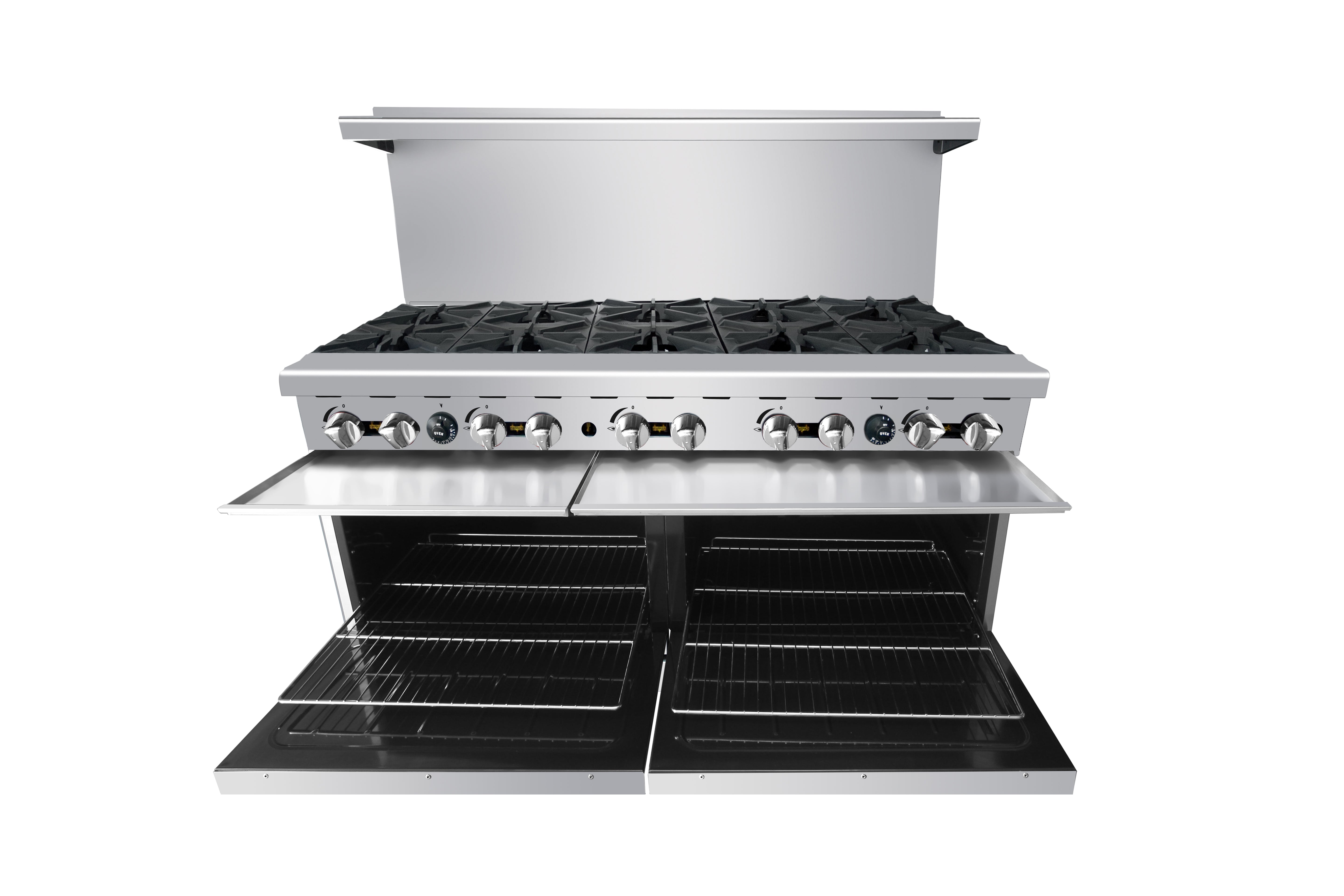 Atosa AGR 10B 60 Gas 10 Burner Commercial Range - 374,000 BTU High-Power Cooking Equipment for Restaurants & Catering Services