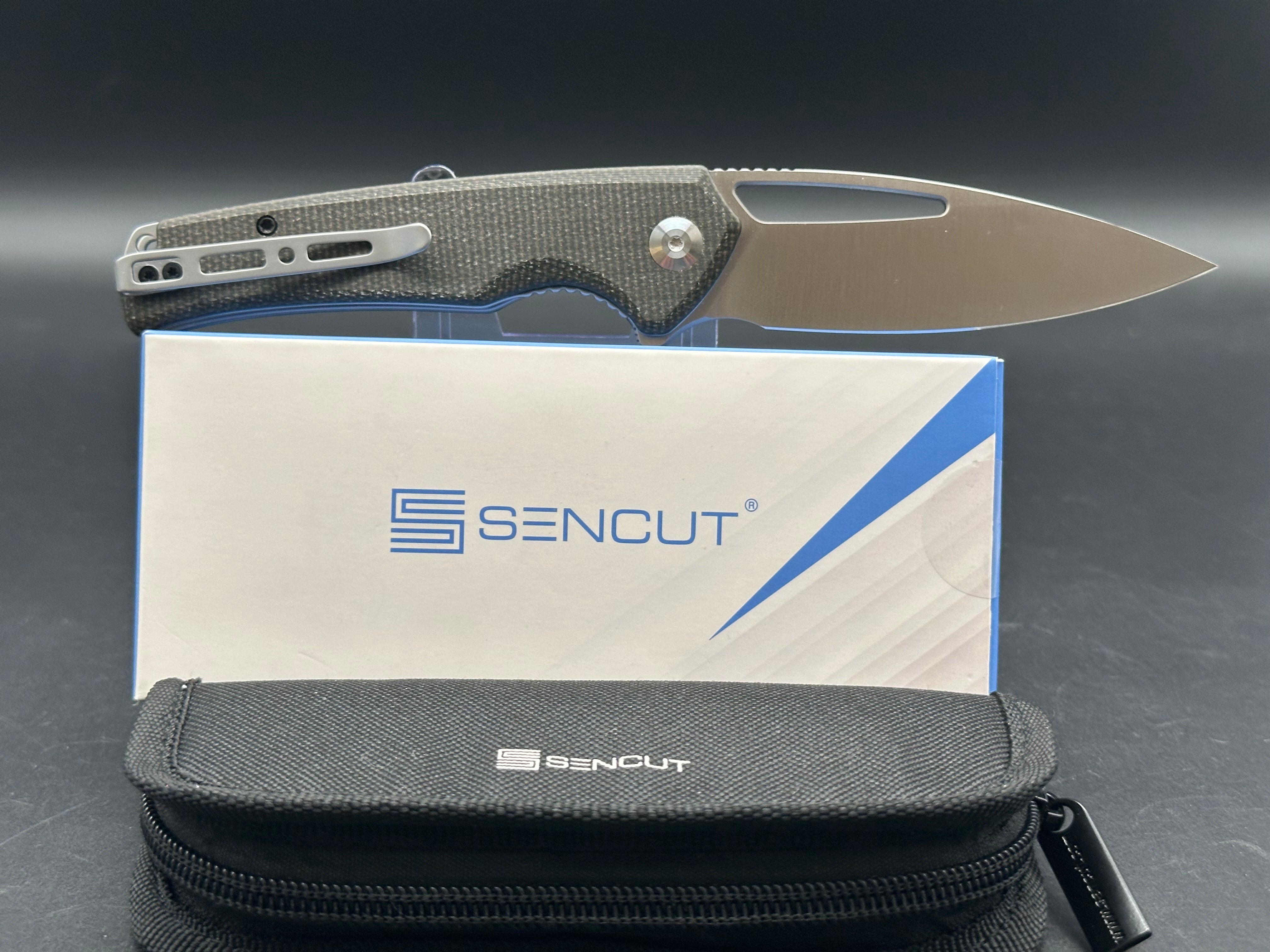 SENCUT Mims Knife - Dark Green Micarta Folding Pocket Knife for Camping, Hiking & Everyday Carry (EDC)