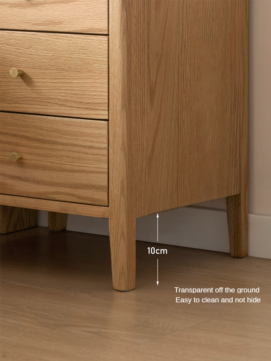 Solid Wood Nightstand - Oak & Cherry Wood Bedside Table for Bedroom, Modern & Rustic Style | Perfect for Bedrooms, Guest Rooms & Home Decor