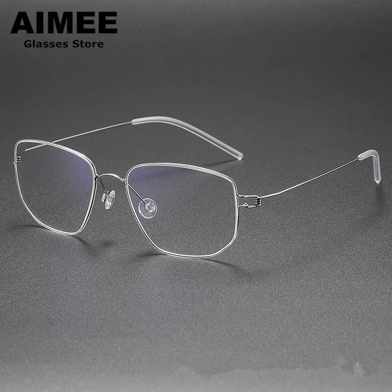 Aimee Women's Full Rim Square Screwless Titanium Eyeglasses Frame 13317 - Lightweight & Durable Eyewear for Work, Reading & Everyday Fashion