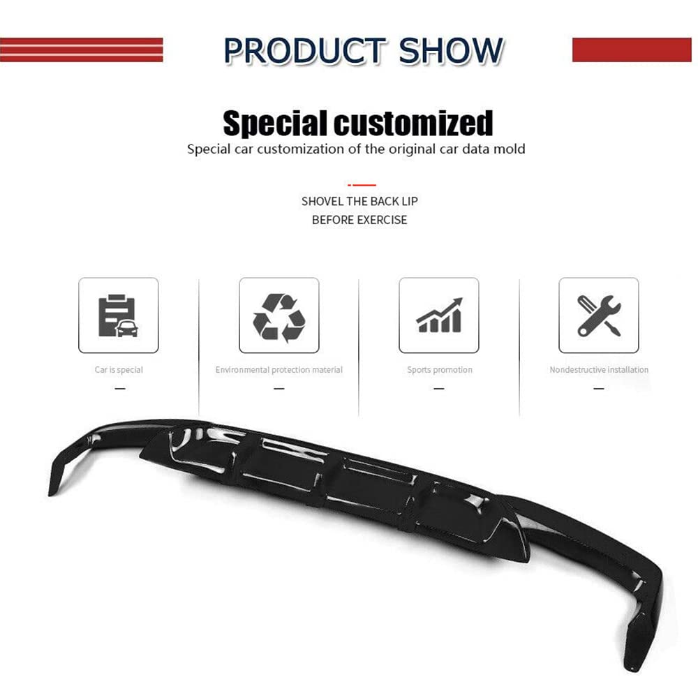 BMW 6 Series F06 F12 F13 Rear Diffuser Spoiler - Gloss Black Bumper Cover Lower Lip Valance Protector for 640i 650i M Sport M6 (2013-2018) | Enhances Aerodynamics & Sporty Look for Street Racing & Car Shows