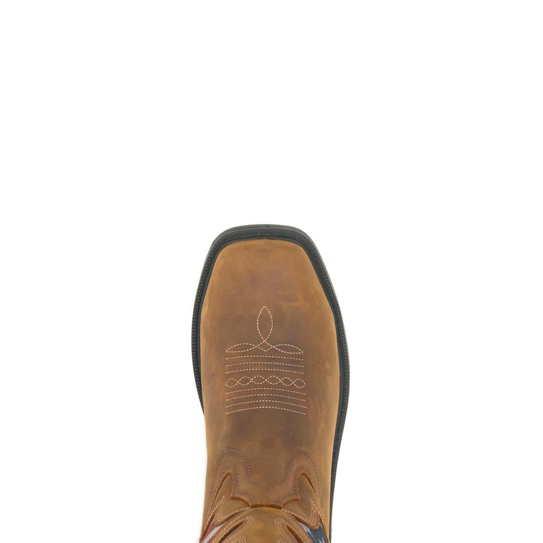 USA Flag Rancher Steel Toe Pull-On Wellington Work Boots - Durable & Comfortable for Farming, Construction & Outdoor Work