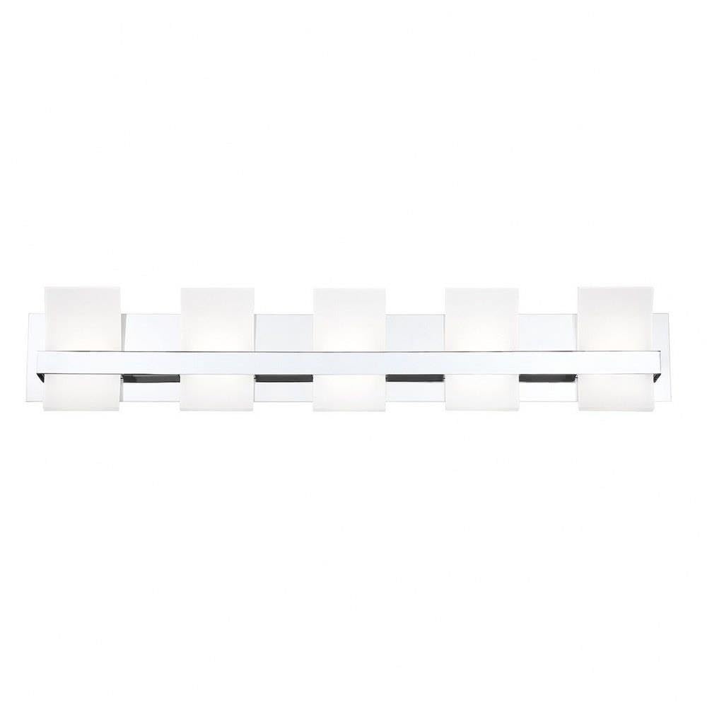 Eurofase Cambridge 5-Light LED Bathroom Vanity Light - Chrome Finish for Modern Bathroom & Dressing Room Lighting