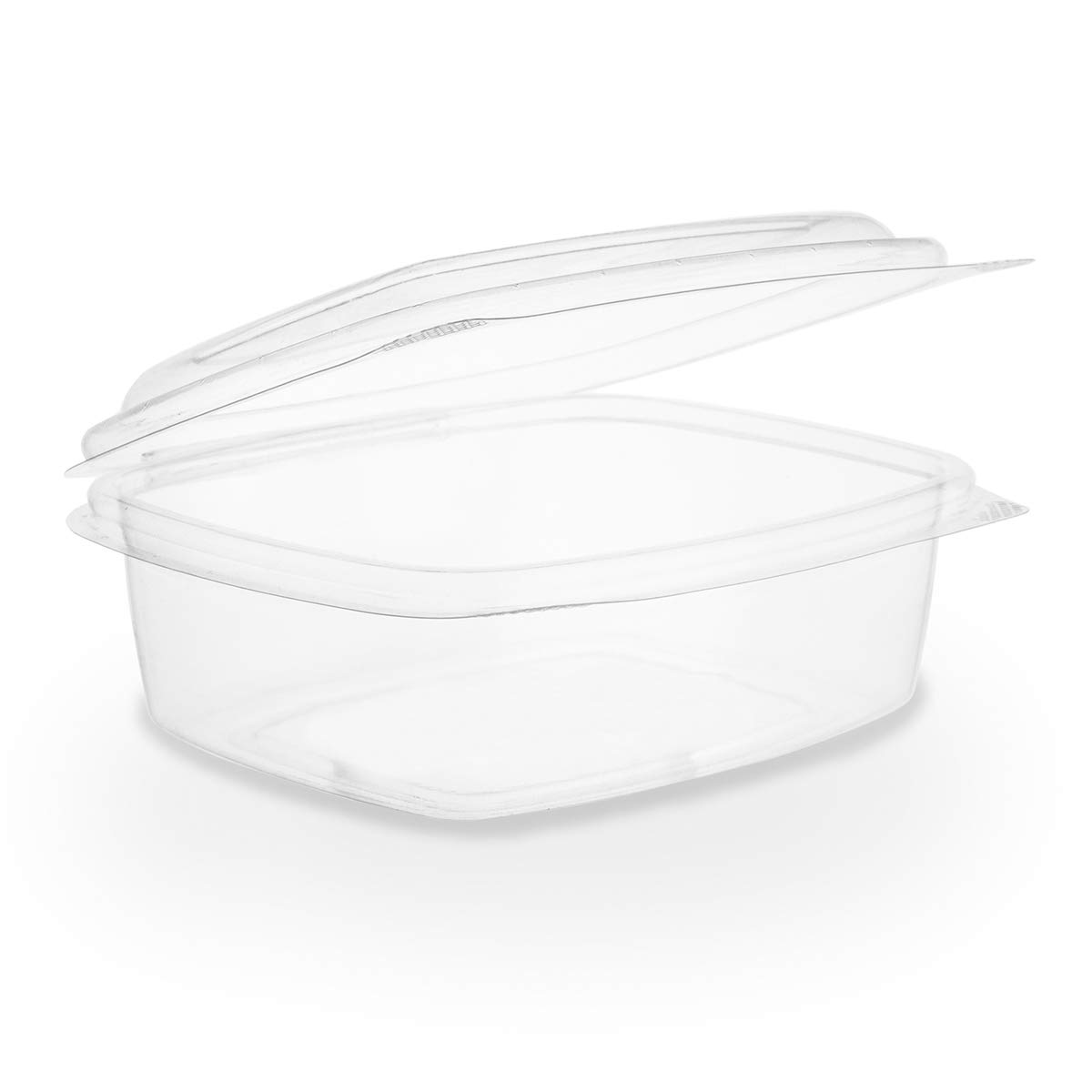 Vegware Compostable 12oz Hinged Clear Deli Containers - 300 Pack | PLA Plastic Meal Prep Containers with Lids | Eco-Friendly Plant-Based Food Storage | Perfect for Takeout, Leftovers & Fresh Food Preservation