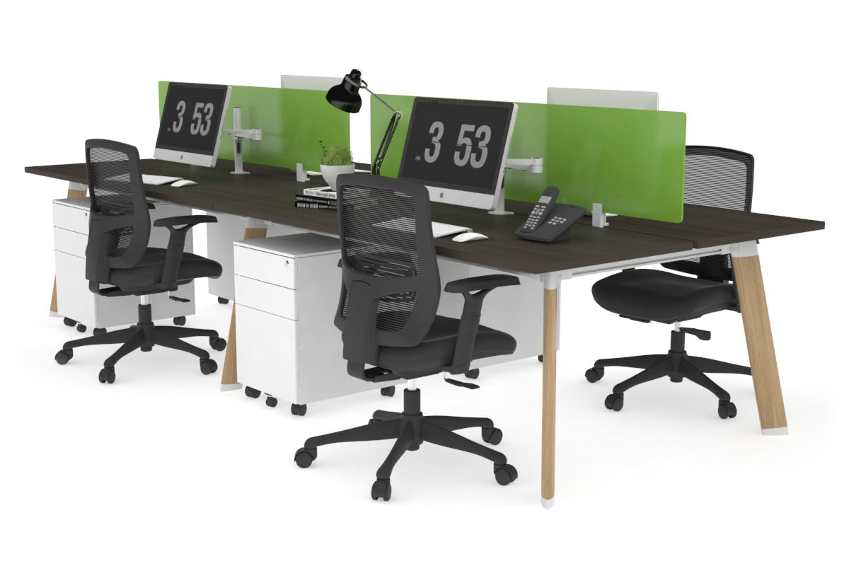 4-Person Wooden Workstation with Imprint Frame - 1400L x 700W Dimensions - Ideal for Office, Home Office & Collaborative Workspaces