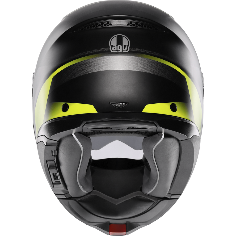 AGV Tourmodular Perception Motorcycle Helmet - Black, Grey, Fluo Yellow - High-Performance DOT & ECE Certified for Street & Racing Use