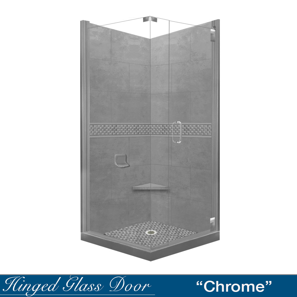DIY Shower Remodel Kit - Corner Wet Cement Sistine Stone & Jewel Stone Accent for Bathroom Renovation | Perfect for Home Improvement, Shower Walls, and Wet Area Decor