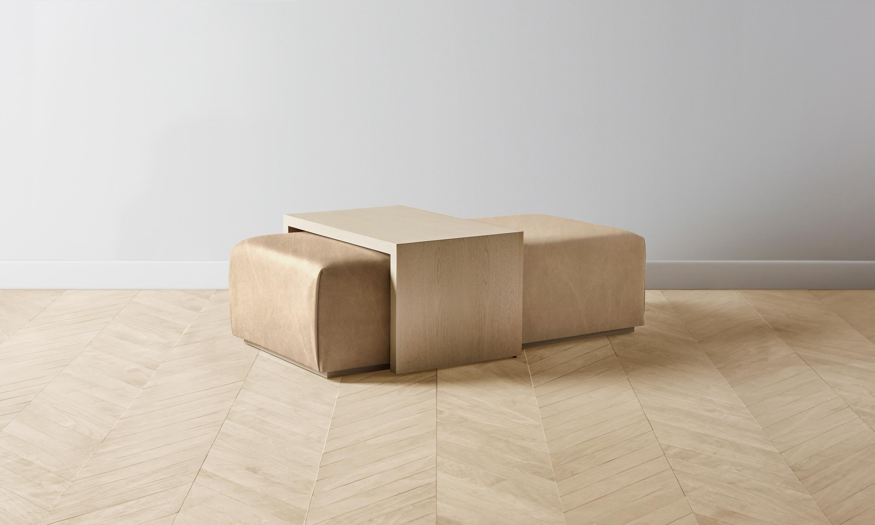 Luxury Tuscan Leather Bowery Ottoman in Camel Brown - Perfect for Living Room, Bedroom & Home Office Decor