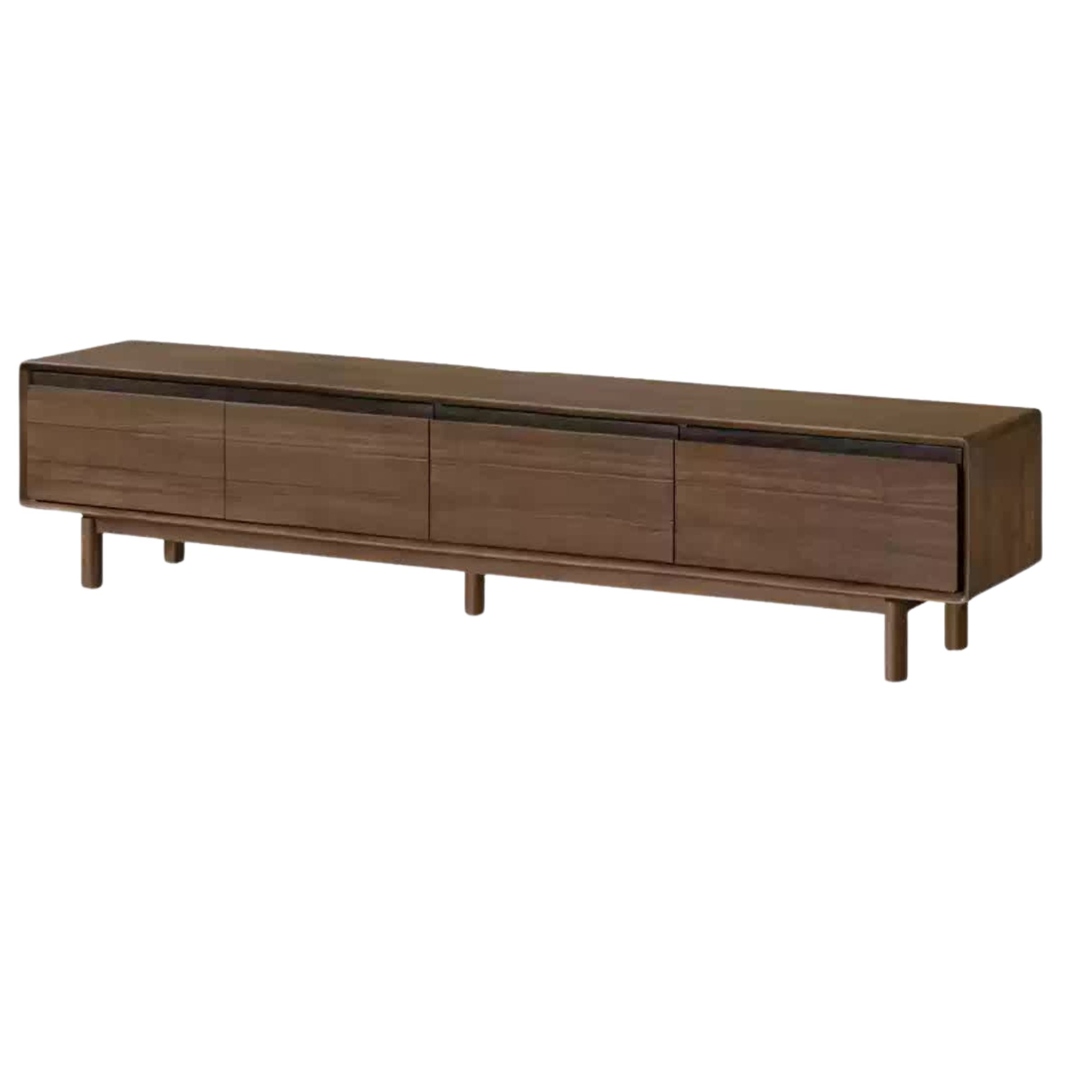 Premium Black Walnut Solid Wood TV Stand - Modern Entertainment Center with Storage for Living Room, Bedroom & Home Theater