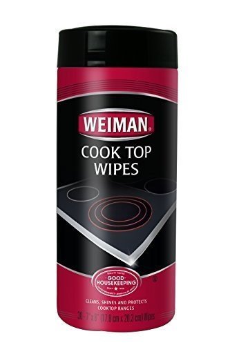 Weiman Apple Scent Cooktop Cleaner Wipes - 30 Count | Safe for Glass, Ceramic & Electric Stovetops | Perfect for Kitchen Cleaning & Stain Removal