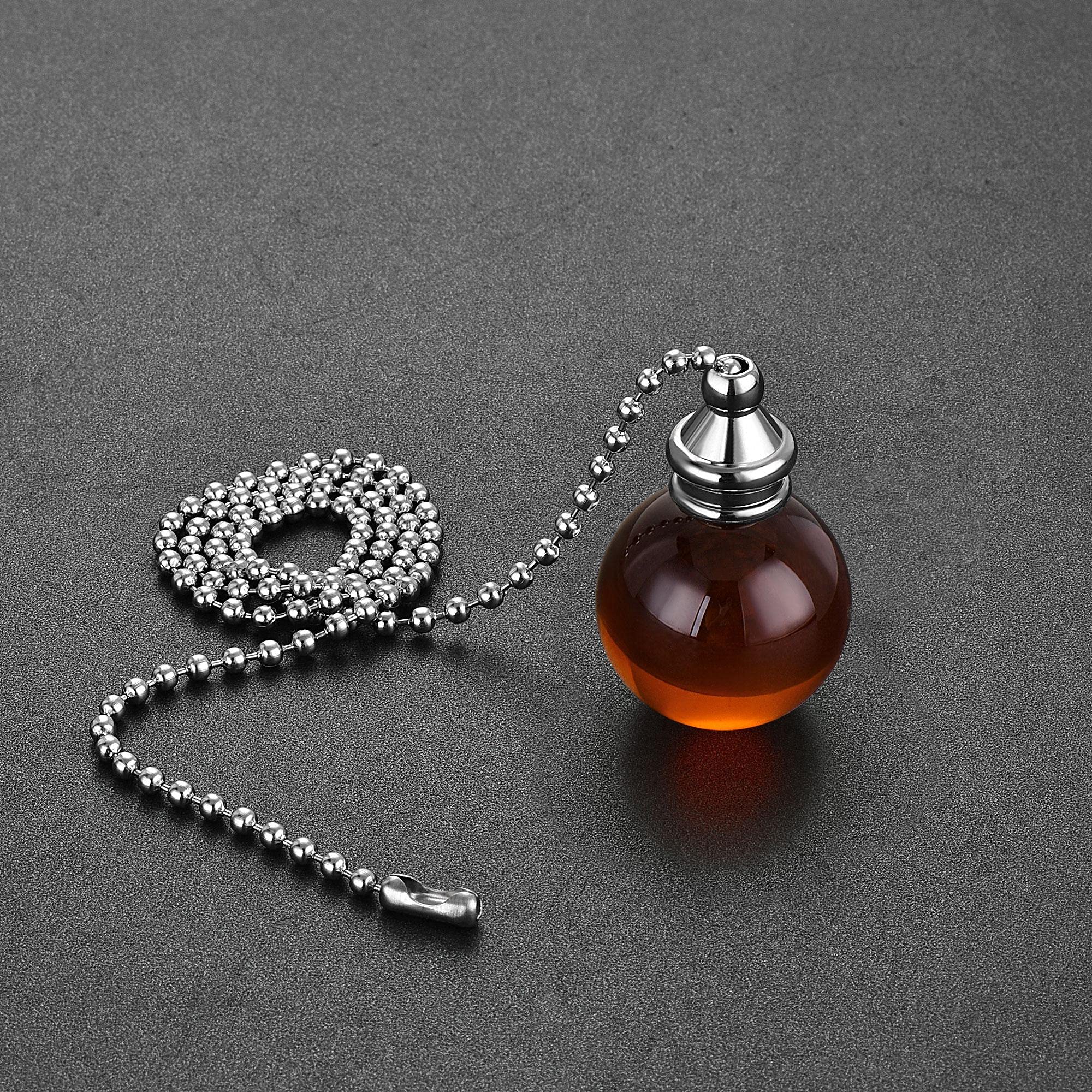 uxcell 20 Inch Ceiling Fan Pull Chain with 30mm Amber Crystal Ball Pendant - Decorative Lighting Accessory for Home, Bedroom & Living Room Fan Replacement