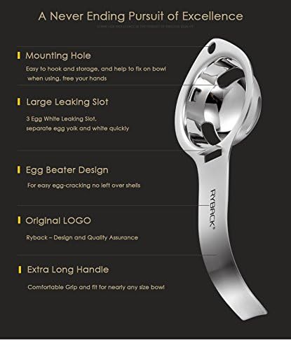 Premium Stainless Steel Egg White & Yolk Separator - Dishwasher Safe Kitchen Tool for Baking, Cooking & Meal Prep | Perfect for Chefs, Bakers & Home Cooks