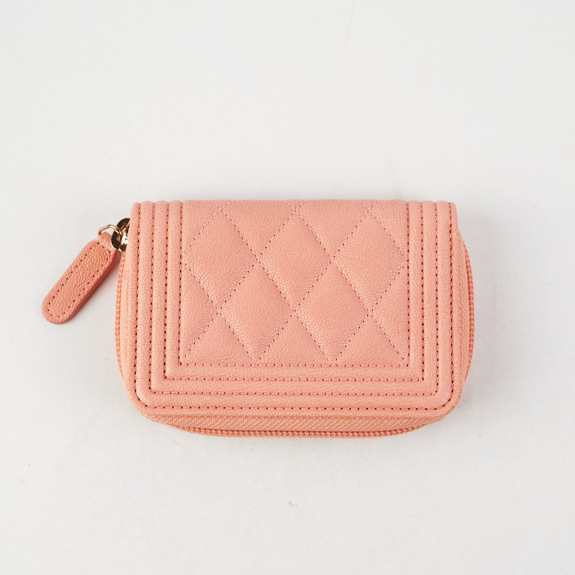Chanel Boy Zip Compact Wallet in Pink - Luxury Leather Wallet for Women - Perfect for Everyday Use & Special Occasions