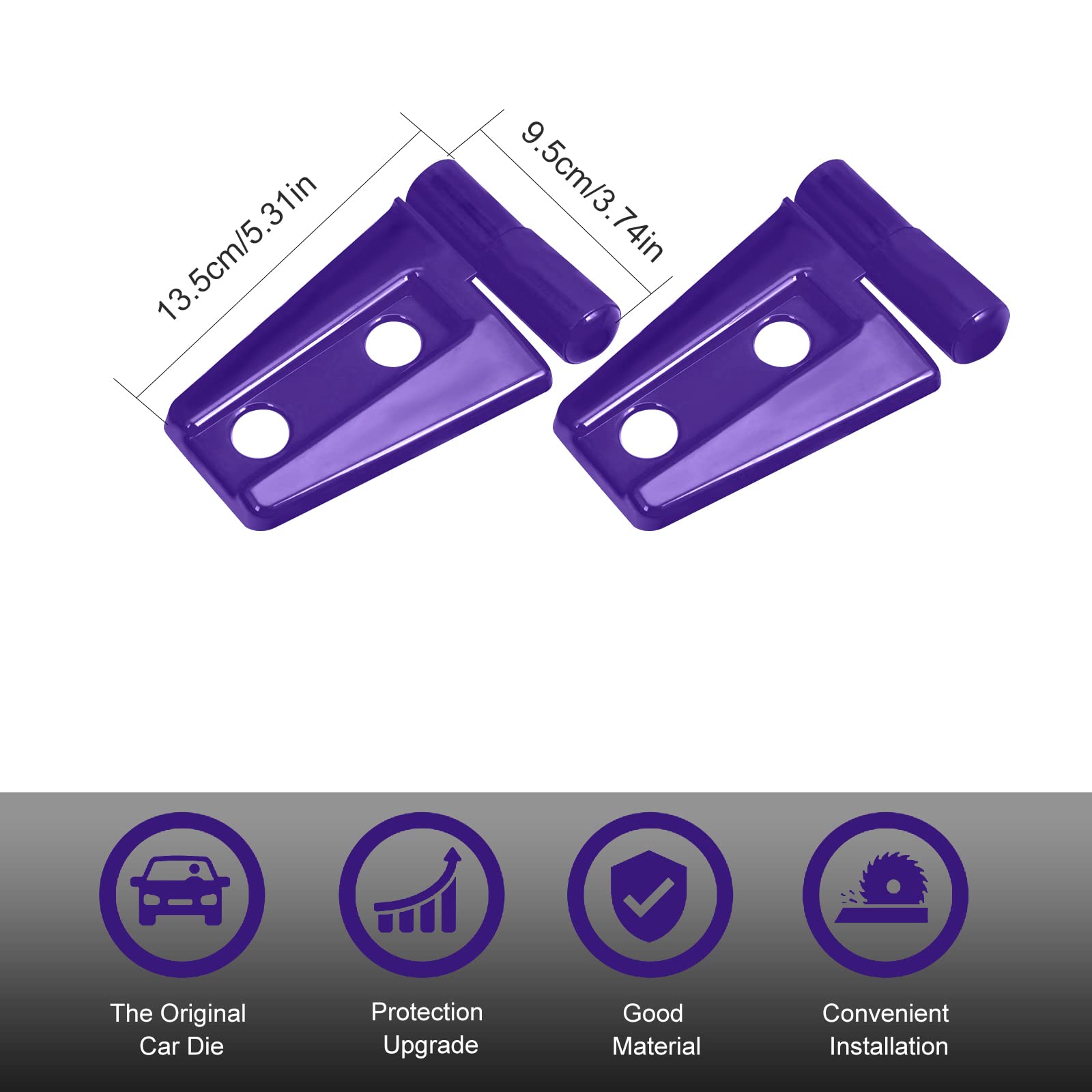 2PCS Purple Hood Hinge Cover Trim Accessories Compatible with Jeep Wrangler JK JKU & Unlimited 2007-2018 - Durable Protection & Custom Style Upgrade for Off-Road Adventures