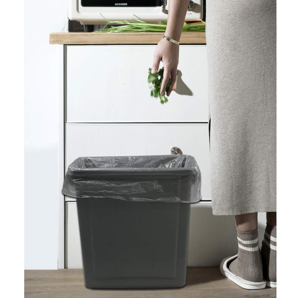 Obstnny 4 Gallon Small Trash Bags - 150 Count (6 Rolls) Grey Kitchen Garbage Can Liners for Bathroom, Office & RV Waste Disposal