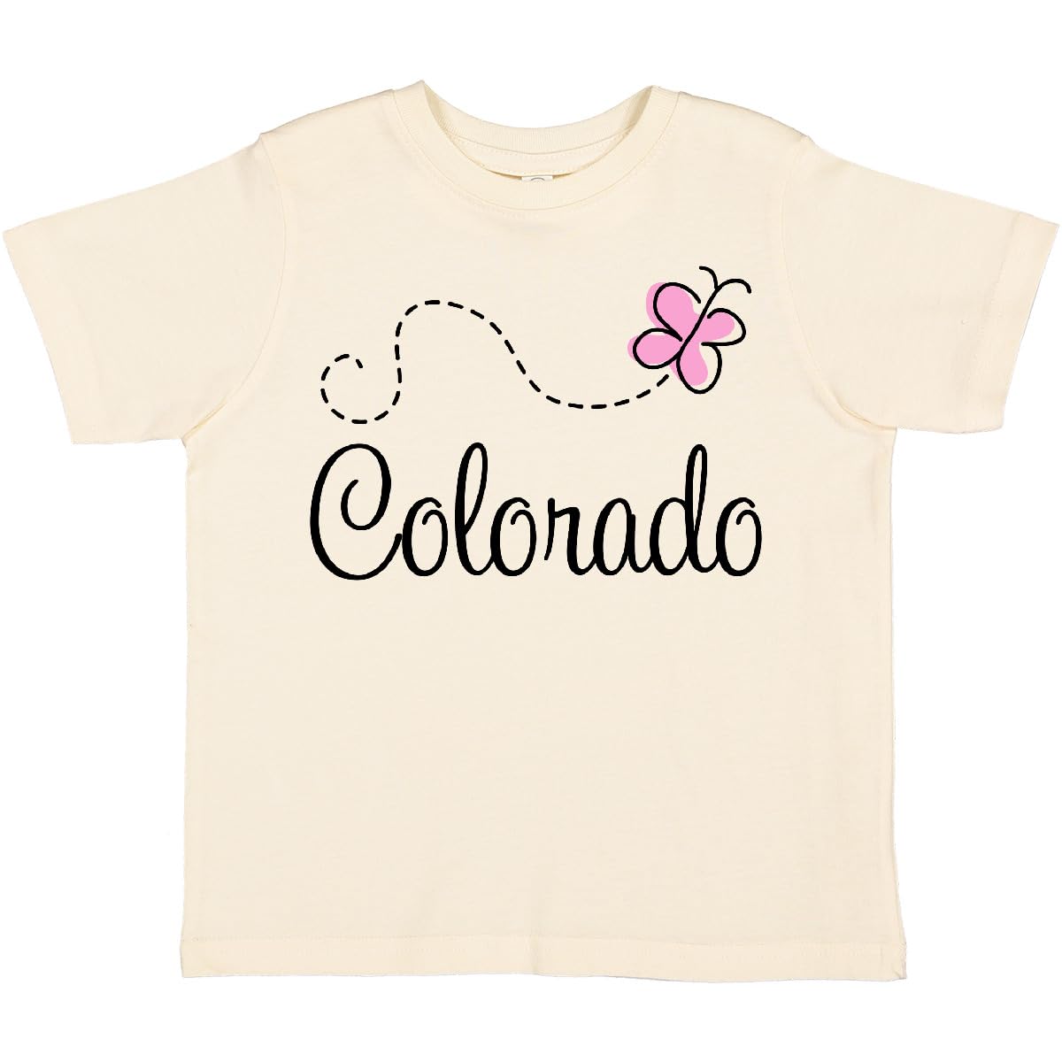 Inktastic Butterfly Colorado Toddler T-Shirt - Cute Butterfly Print Tee for Boys & Girls - Soft Cotton Toddler Shirts for Outdoor Play & Family Vacations