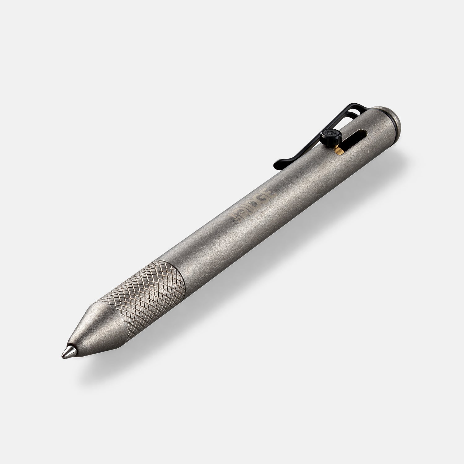 Ridge Bolt Action Pen - Stonewashed Titanium EDC Writing Tool for Everyday Carry, Office & Outdoor Adventures