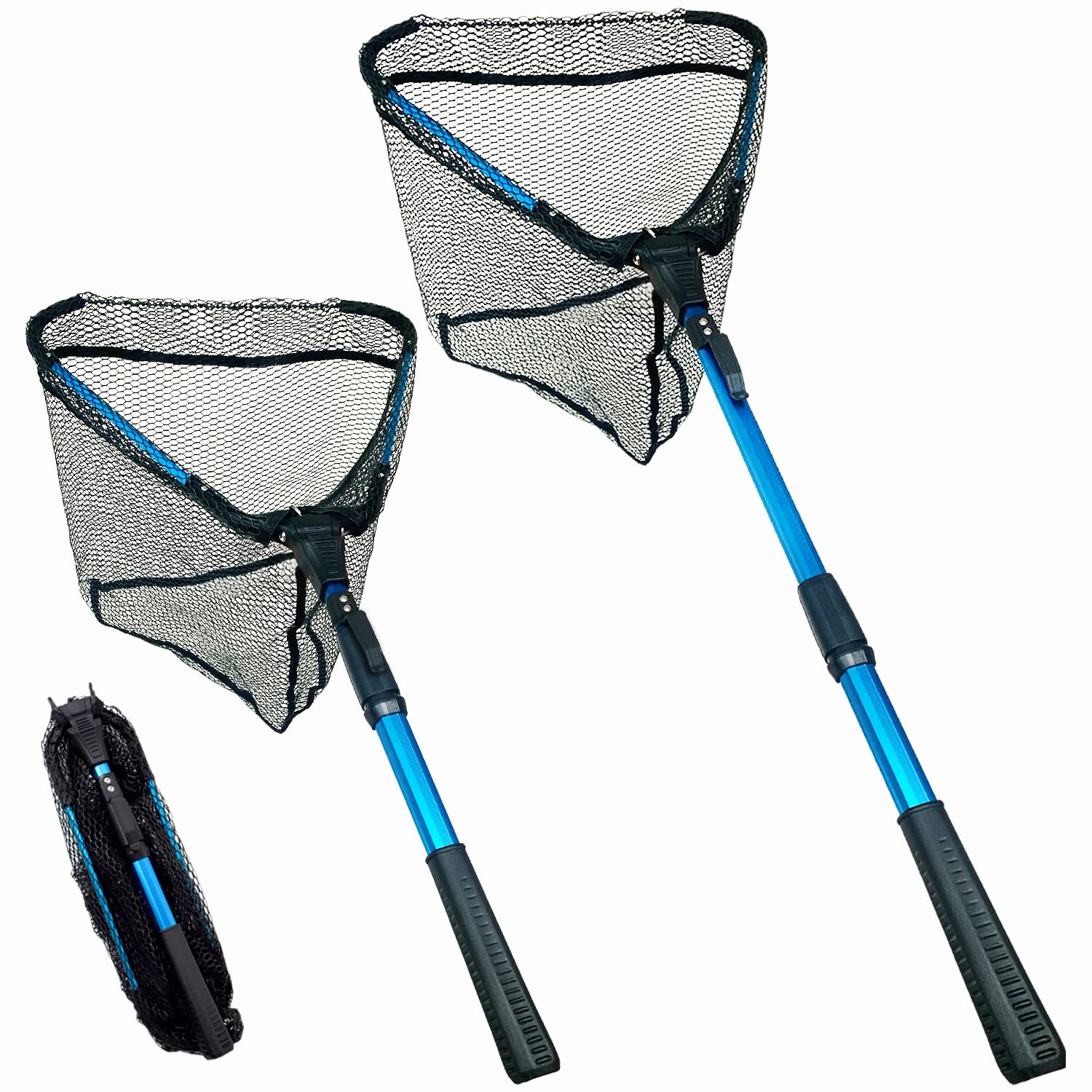 Senston Collapsible Telescoping Fishing Landing Net - Portable & Lightweight for Kayak, Salmon, Fly, Catfish, Trout Fishing - Easy Storage & Transport - Ideal for Freshwater Fishing Adventures