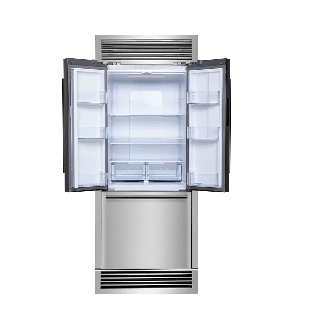 Forno Gallipoli 31 Inch French Door Refrigerator with Built-In Ice Maker - Energy Efficient Stainless Steel Fridge for Modern Kitchen (Model FFFFD1974 35SG) | Perfect for Family Homes, Entertaining & Large Grocery Storage