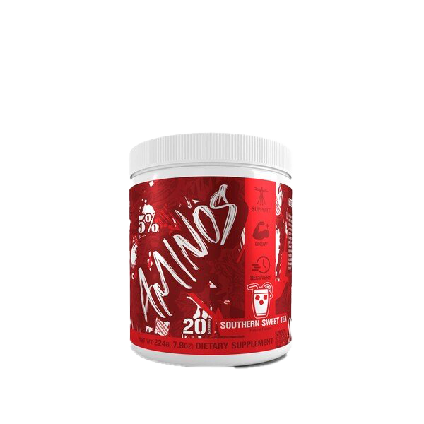 5% Nutrition Amino Acids Code Red - Southern Sweet Tea Flavor 224g | Pre-Workout & Post-Workout Recovery Supplement for Athletes & Fitness Enthusiasts