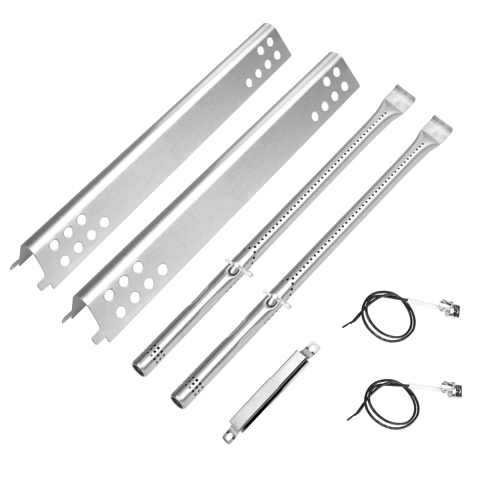 Uniflasy Replacement Grill Parts for Charbroil Performance 2-Burner - Heat Plates, Burner Shields, Igniters & Crossover Tubes (Models: 463645015, 463633316, 463672016, 463370719, 463336016, 463672216, 463672419, 463672019) - Perfect for Backyard BBQs, Camping & Outdoor Cooking