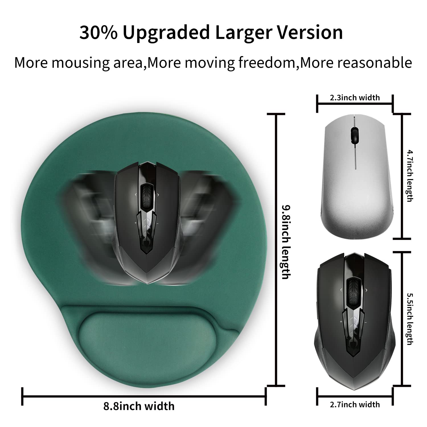 Ergonomic Mouse Pad with Wrist Support - Comfortable Non-Slip PU Base for Pain Relief - Perfect for Home Office, Gaming & Computer Work (Sap Green) | Reduce Wrist Strain During Long Work Sessions & Gaming Marathons