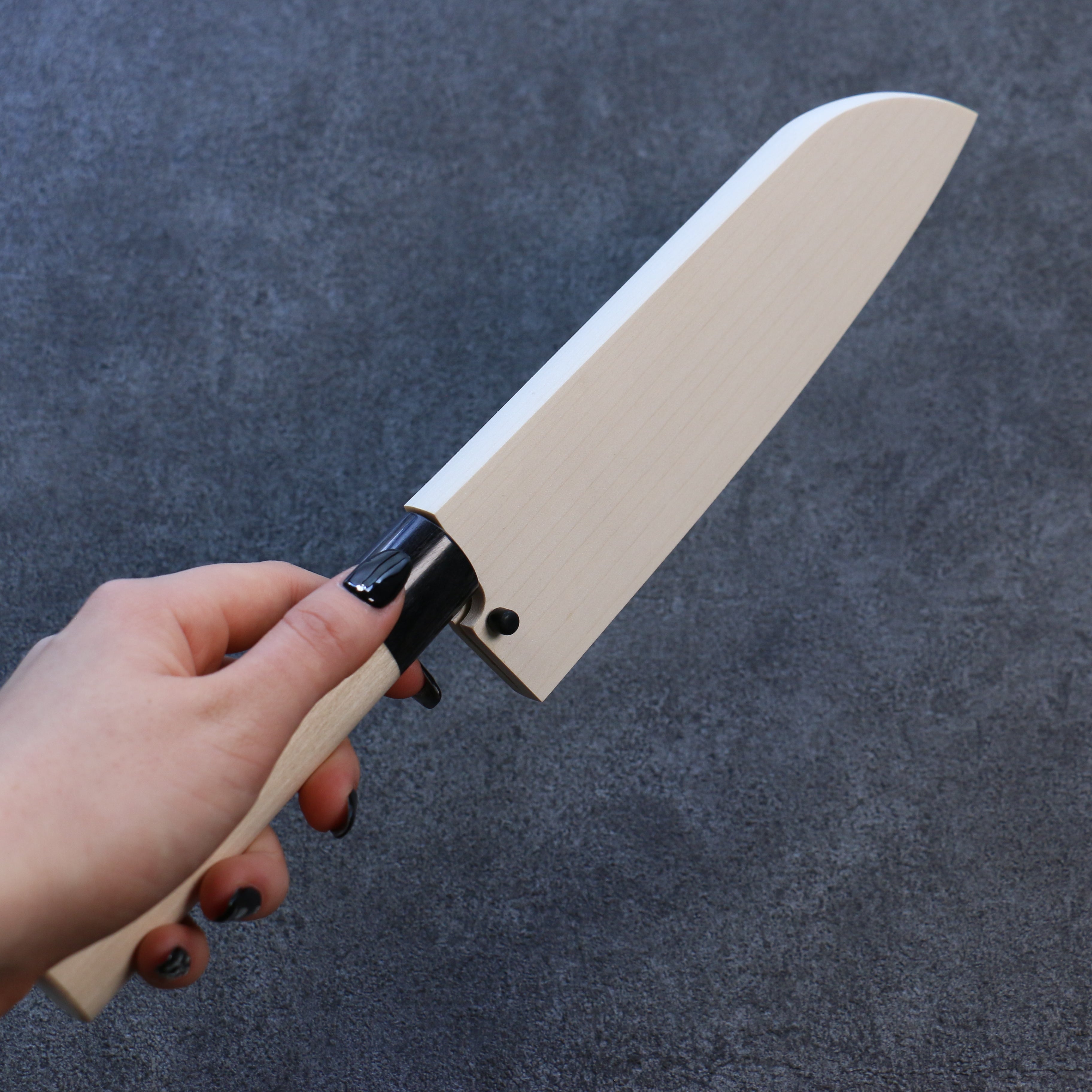 Premium 165mm Santoku Knife Sheath - Magnolia Wood & Plywood Pin - Perfect for Kitchen Storage, Travel, and Gift Giving