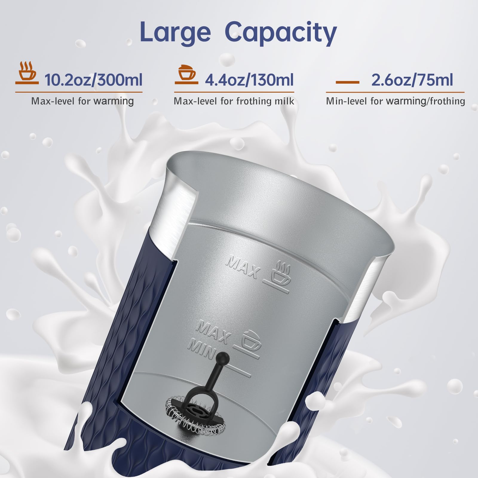 SIMPLETASTE 4-in-1 Electric Milk Frother & Steamer - Automatic Hot & Cold Foam Maker for Latte, Cappuccino, Macchiato - Perfect for Home Coffee Bars & Office Use