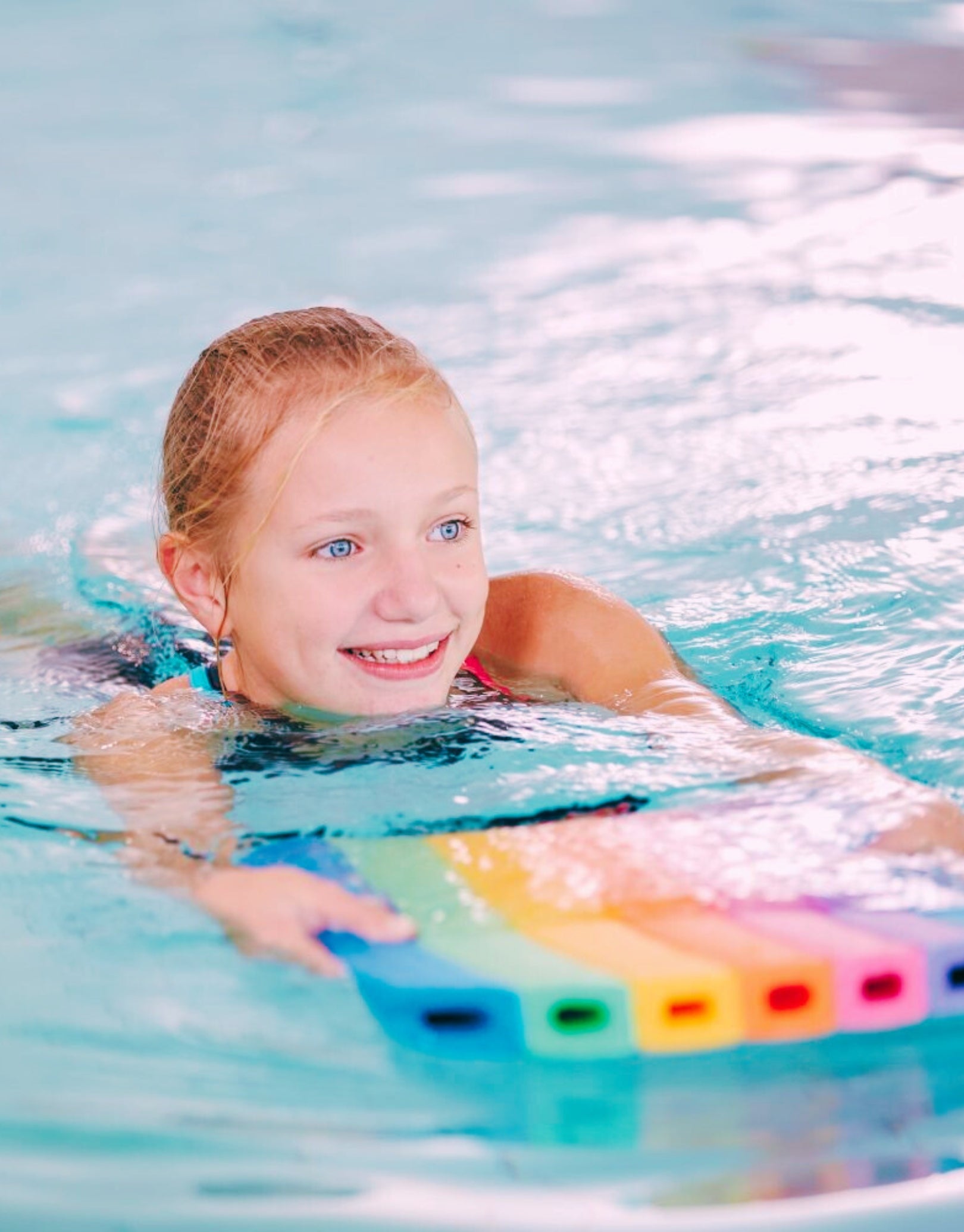 Rainbow Kickboard for Kids - Colorful Swimming Pool Float & Water Training Aid - Perfect for Swim Lessons, Water Play & Pool Safety