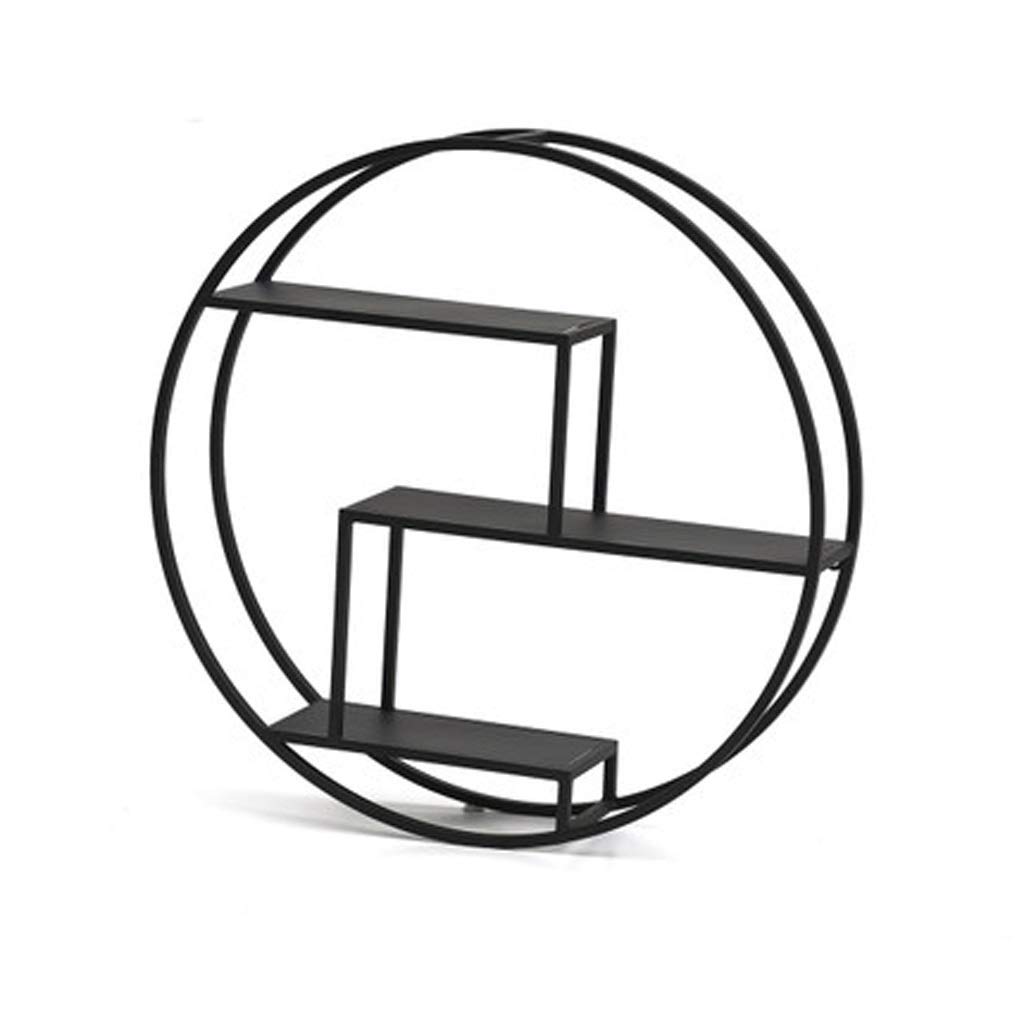 Black Wrought Iron Floating Shelf with Lattice Design - Wall Mounted Storage Organizer for Living Room, Kitchen & Home Decor - Display Stand for Books, Plants & Decorative Items (Black)