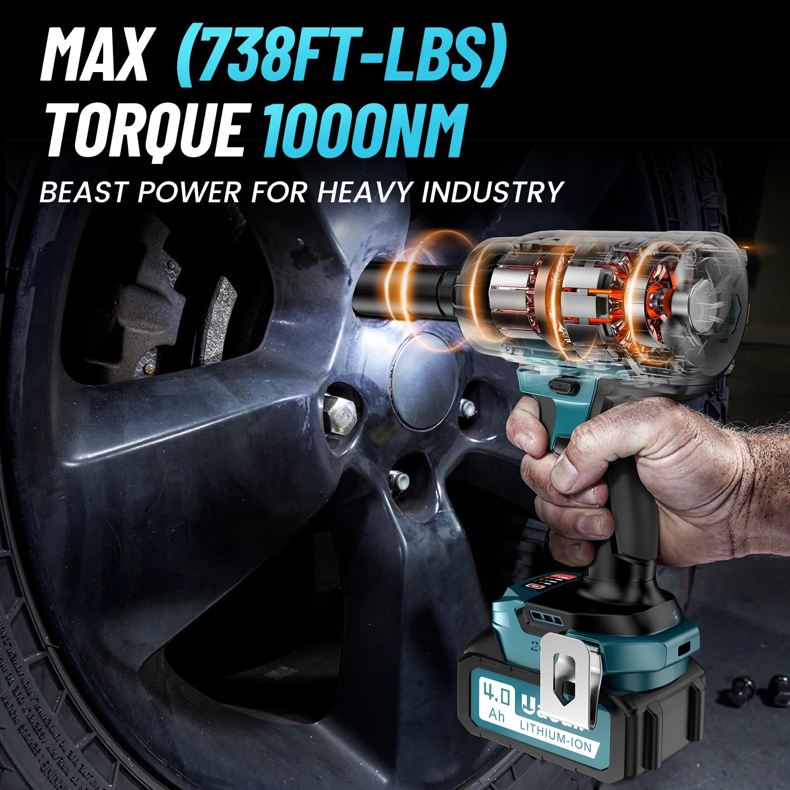 Uaoaii 1000Nm (738ft-lbs) High Torque 1/2