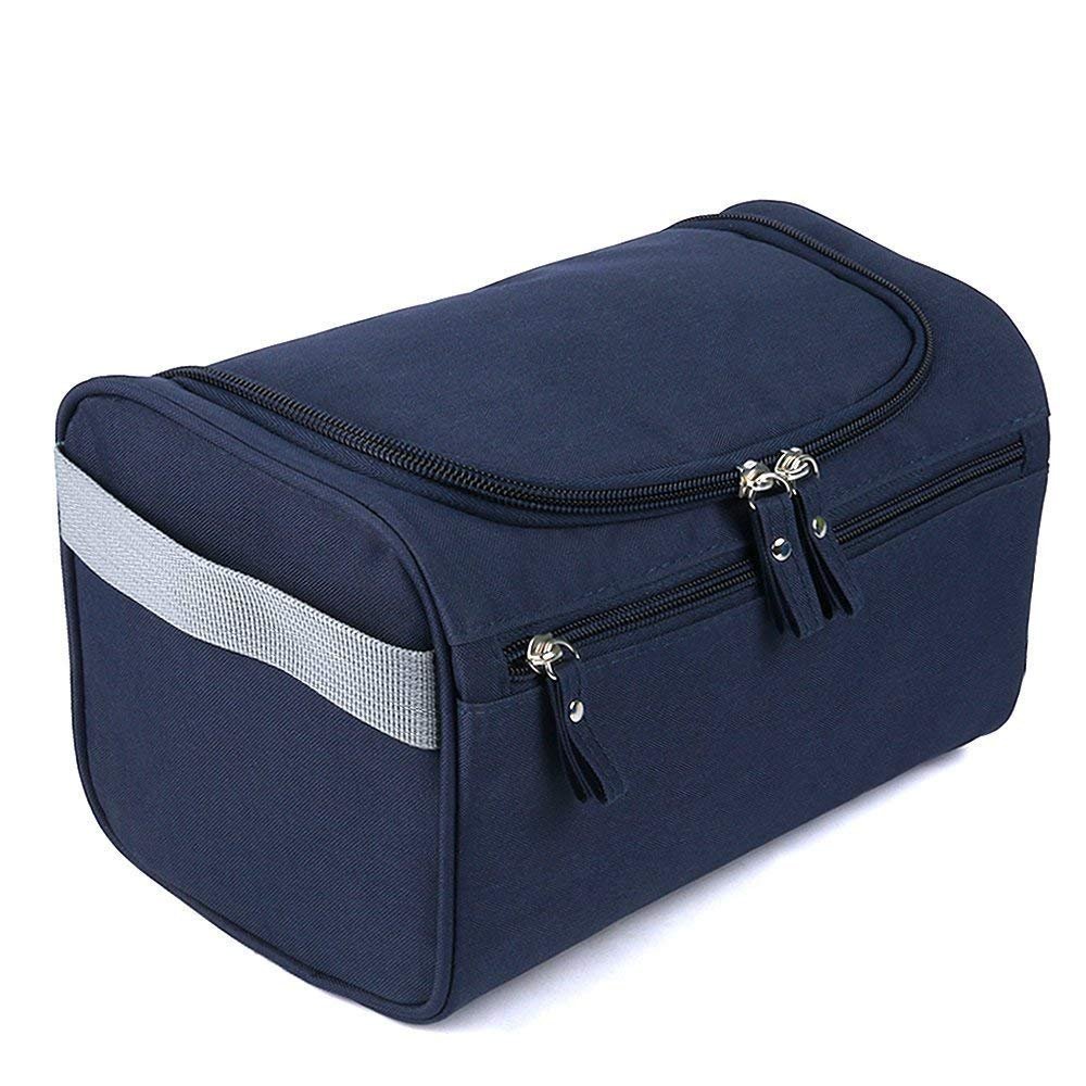 Waterproof Travel Toiletry Bag for Men & Women - Hanging Shower Organizer with Hook for Bathroom Essentials, Makeup, Cosmetics (Blue) | Perfect for Camping, Gym, Business Trips & Vacation Packing