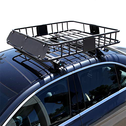 Heavy Duty Roof Rack Cargo Carrier Basket - Universal Car Top Luggage Storage Holder for SUVs, Trucks & Vans - Perfect for Camping, Road Trips & Outdoor Adventures