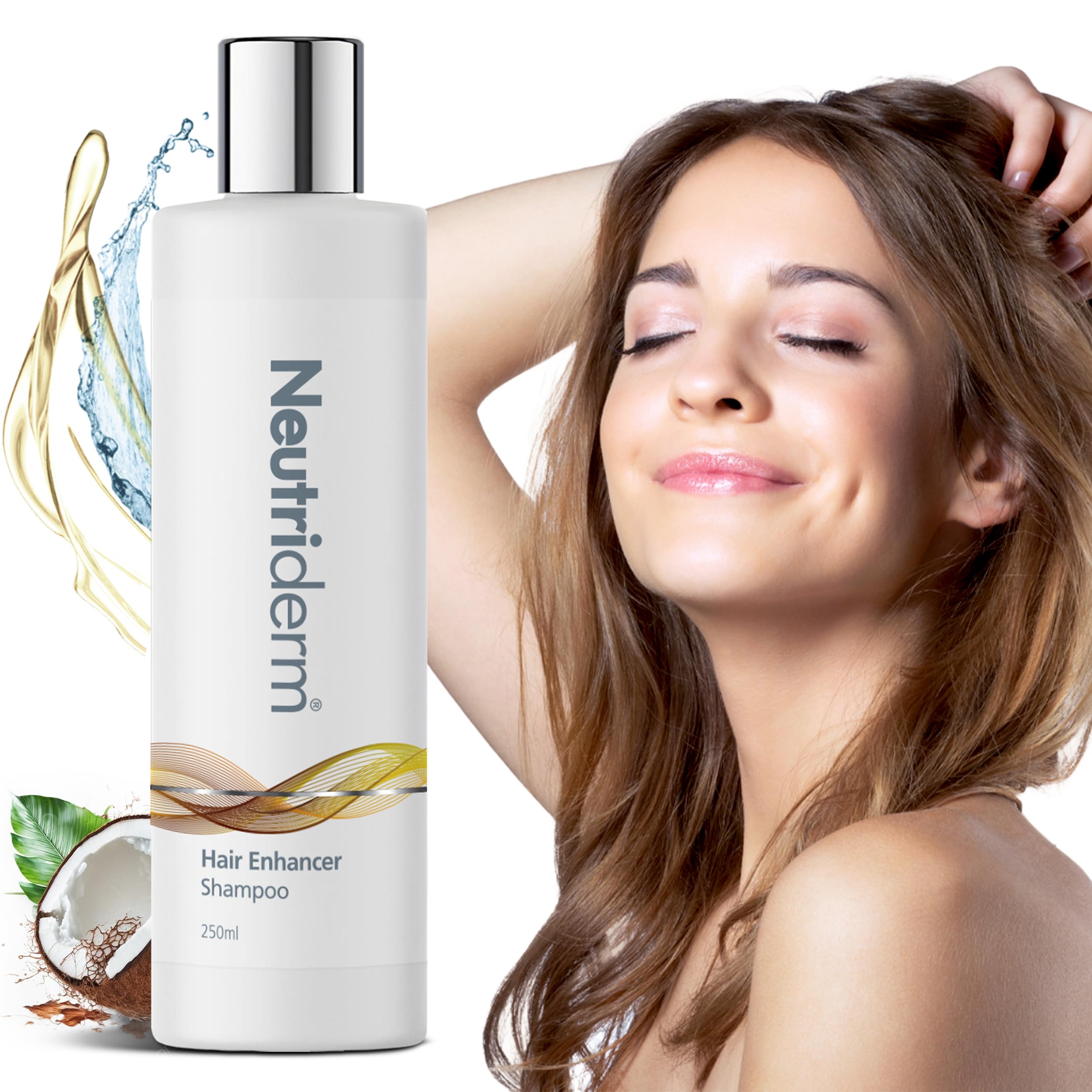 Neutriderm Hair Ready Pack - Hair Enhancer Shampoo & Conditioner Set for Damaged Hair Repair (250mL x 2) - Sulfate-Free Formula for Dry, Brittle Hair - Perfect for Daily Hair Care Routine & Salon-Quality Results at Home