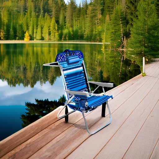 Homevative Portable Backpack Fold-Up Beach Chair - 5 Position Reclining, Built-in Towel Bar, Cooler Pocket, Storage Pouch & Cup Holder - Perfect for Beach, Camping, Picnics and Outdoor Relaxation