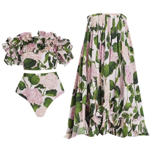 Green+pink Floral 3pcs