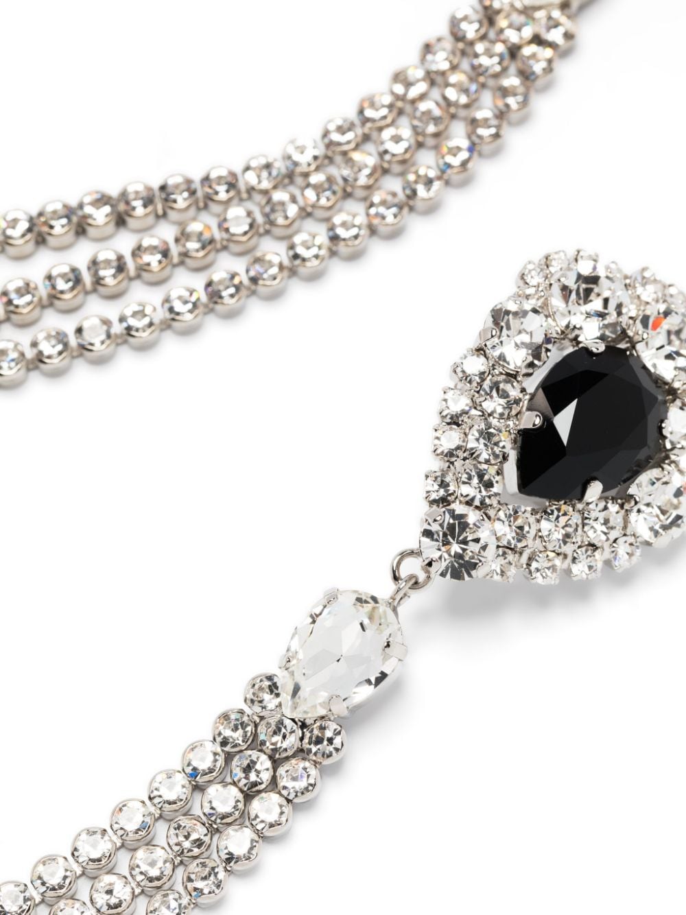 Alessandra Rich Bijoux Black Crystal Necklace - Elegant Statement Jewelry for Women | Perfect for Evening Parties, Weddings & Special Occasions