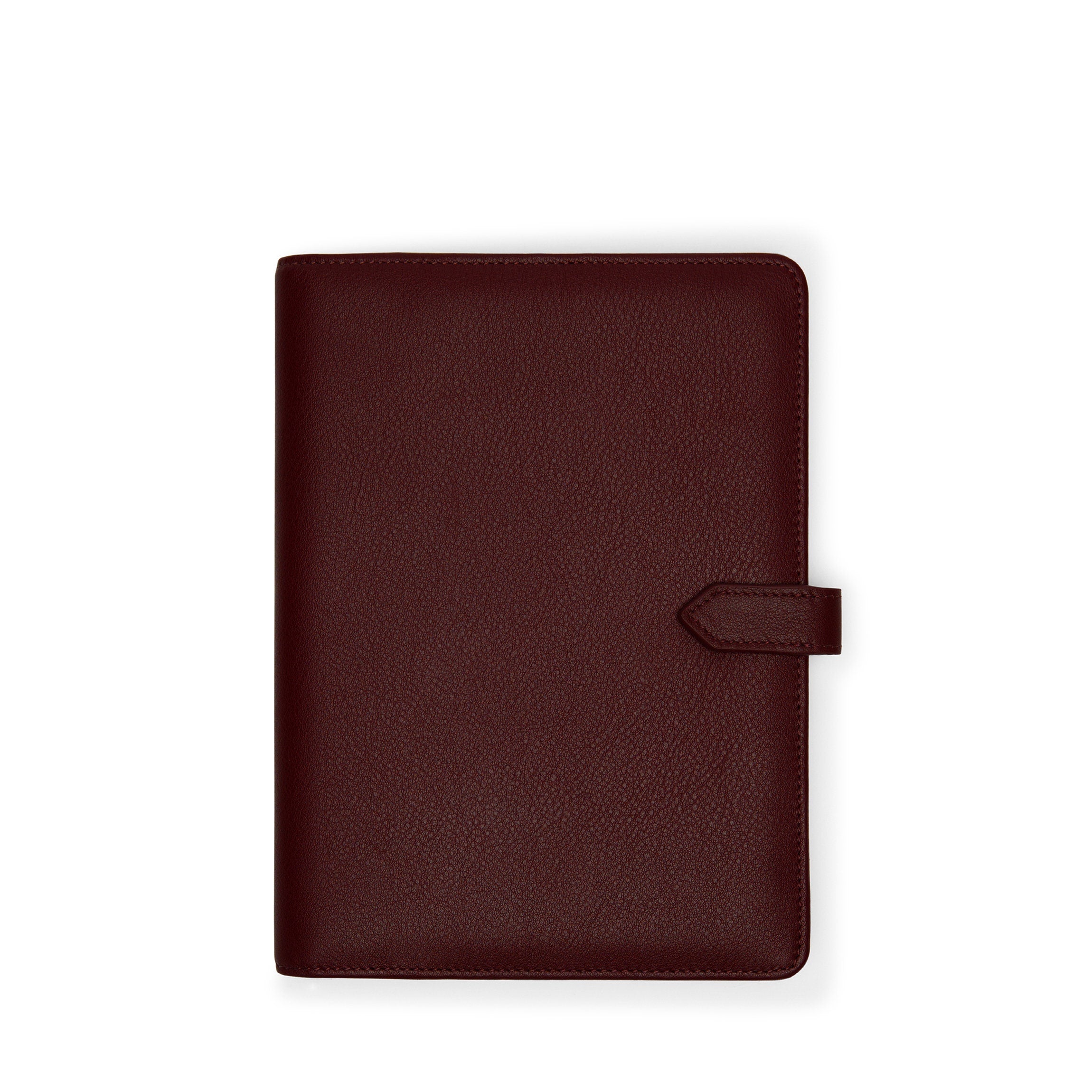 A5 Junior Snap Padfolio in Bordeaux - Professional Leather Portfolio for Students & Business - Perfect for Meetings, Interviews & School Organization