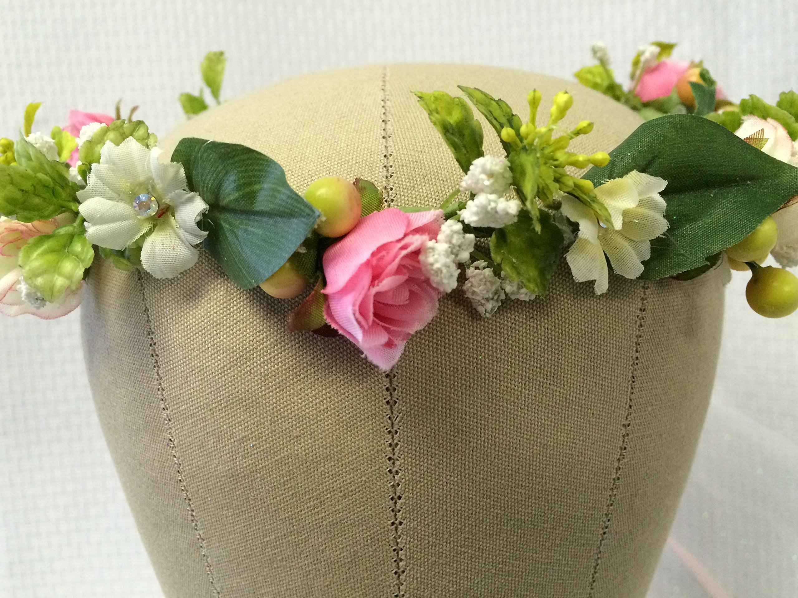Flower Girl Communion Crown - Elegant Floral Headpiece for First Holy Communion, Baptism & Wedding Ceremonies