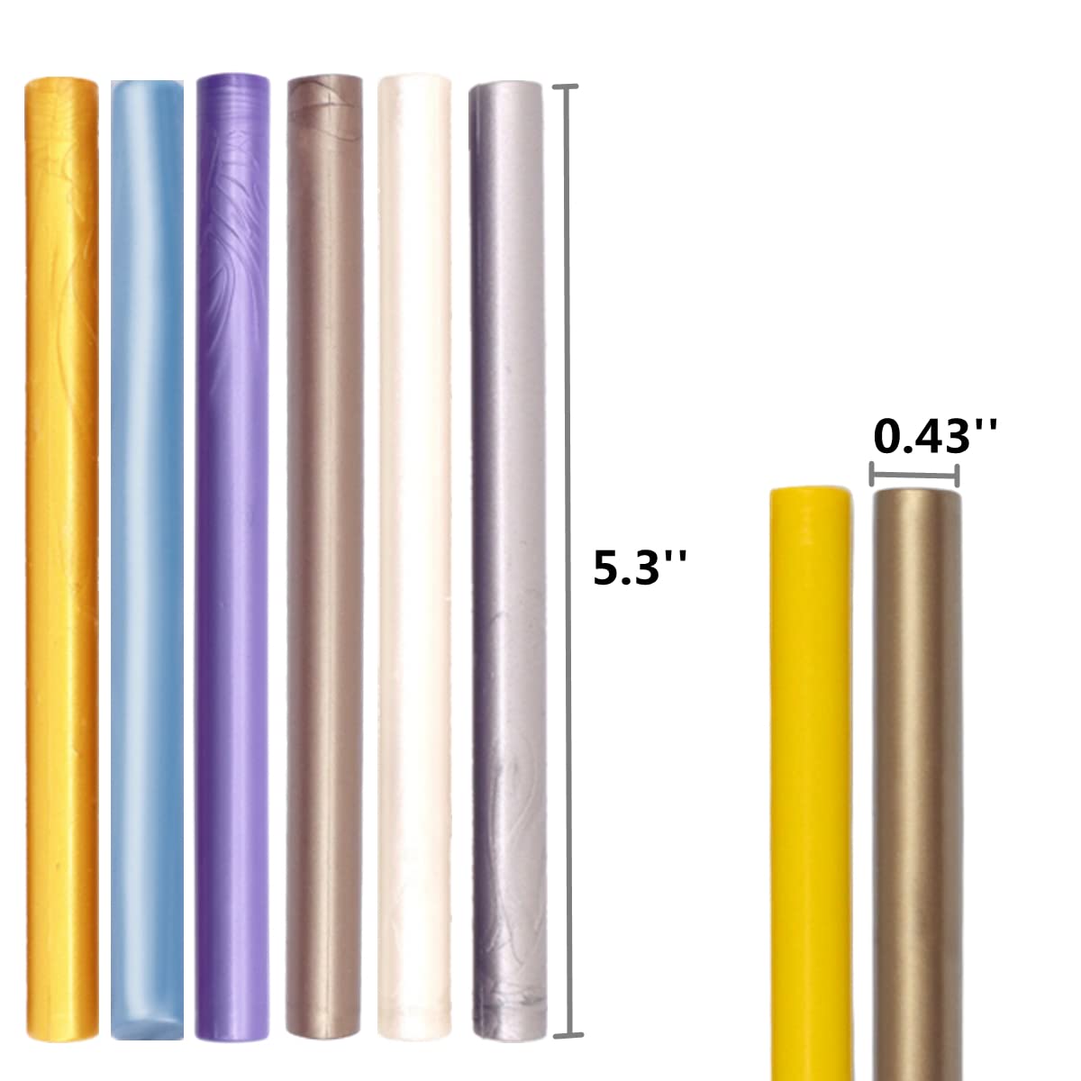 ONWINPOR 10pcs Gray Blue Wax Sealing Sticks for Wax Seal Stamp - 0.43