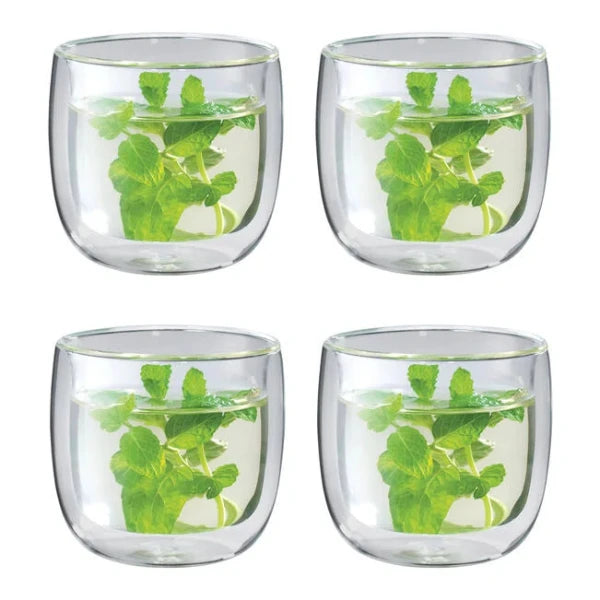 Premium Zwilling Double Wall Insulated Tea Cups - 12oz Glass Tea Mugs for Hot & Cold Drinks - Perfect for Home, Office, and Gifts - Shatter-Resistant & BPA-Free