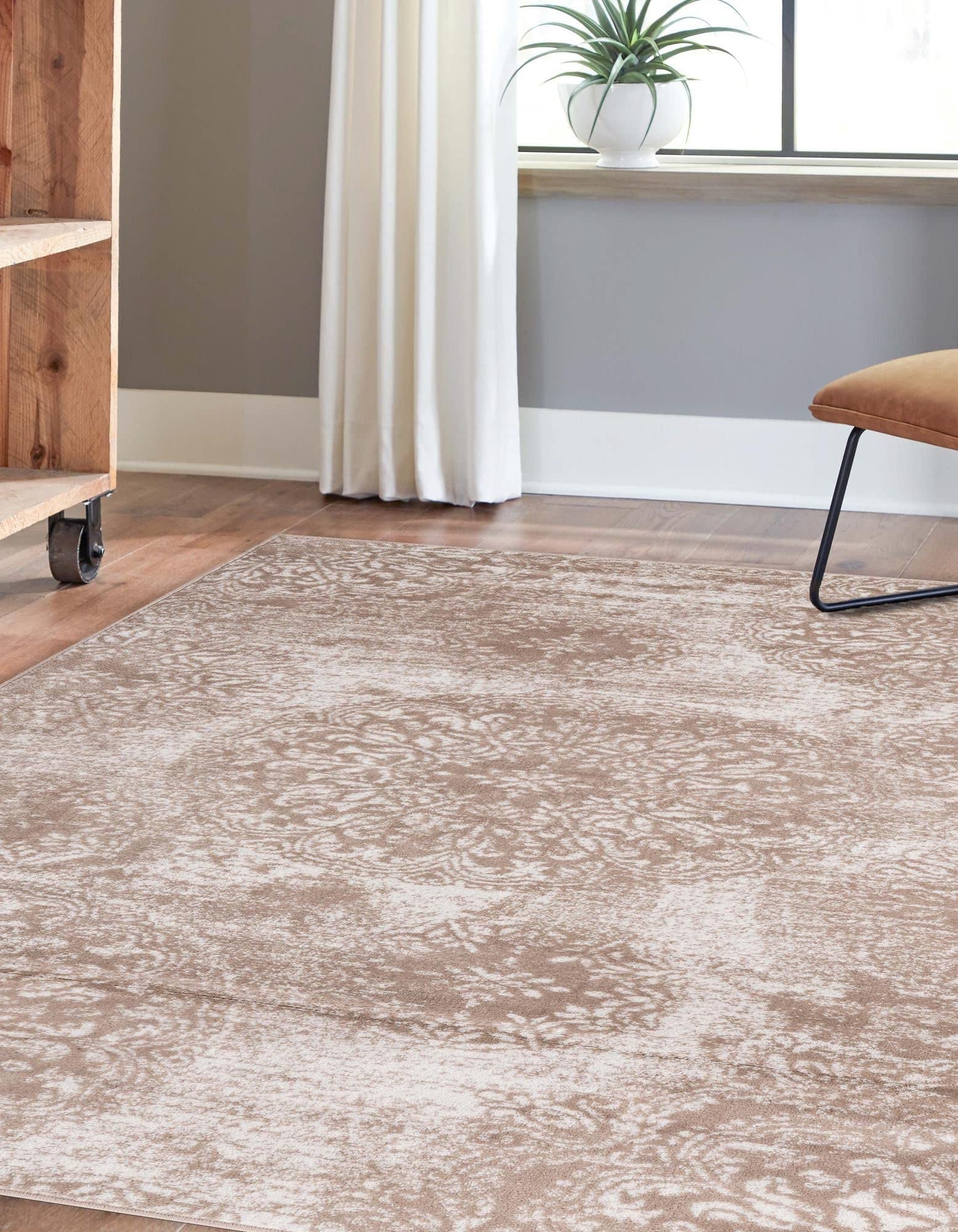 Monte Carlo Collection 6' x 9' Beige Area Rug - Soft Medium Pile Living Room Carpet for Large Spaces, Dining Rooms & Open Floor Plans | Home Decor, Office, Bedroom