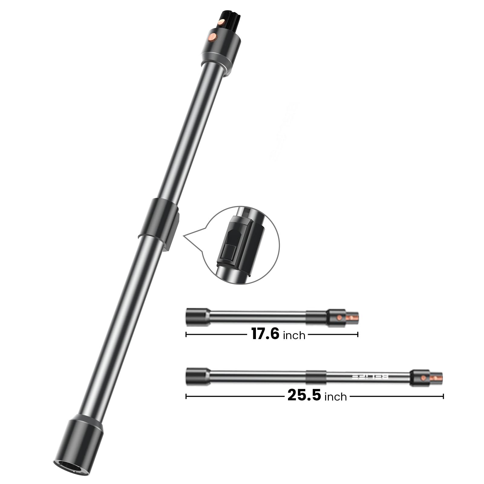 Belife Retractable Metal Tube - Telescopic Extension Rod for Belife S10 Cordless Stick Vacuum Cleaner | Perfect for Hard-to-Reach Corners & Ceiling Cleaning