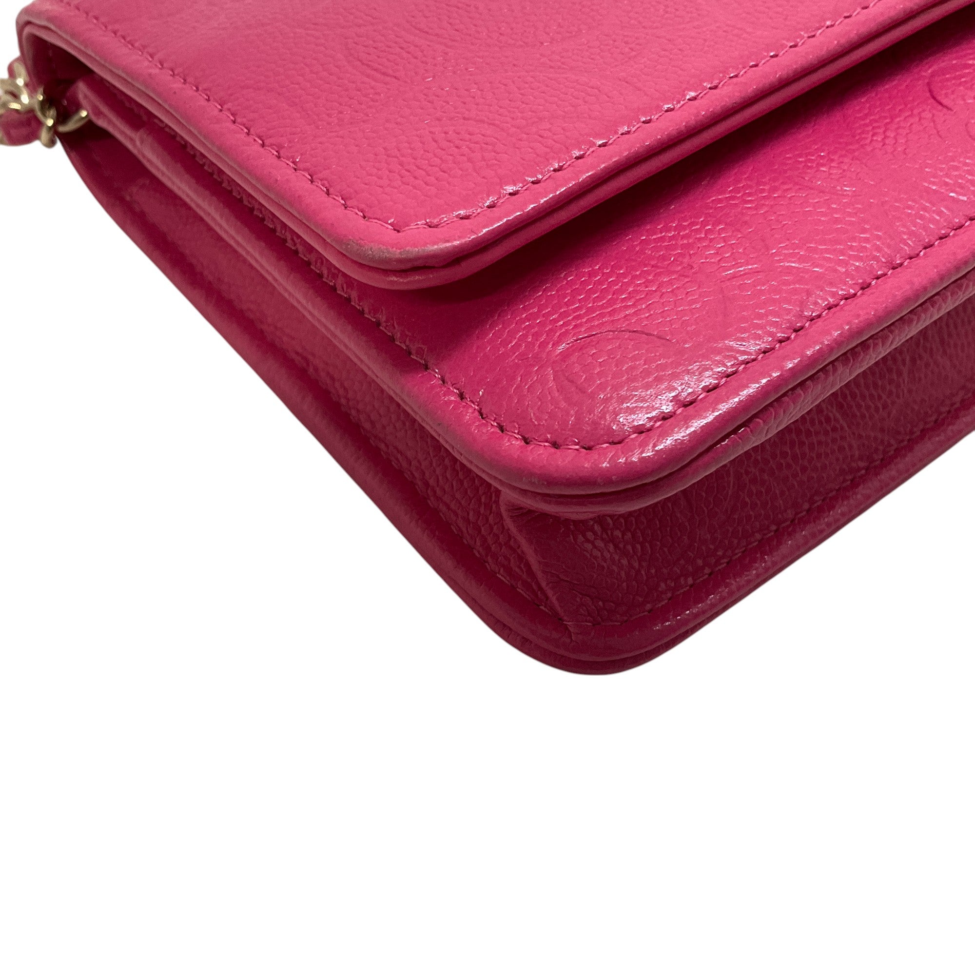 Chanel Fuchsia Camellia Leather Wallet on Chain - Luxury Designer Crossbody Bag for Women | Perfect for Evening Parties, Date Nights & Special Occasions